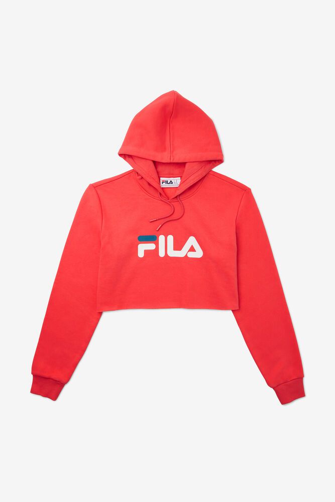 Fila Hoodie Damske Lalage Cropped Červené - HGVDA8675